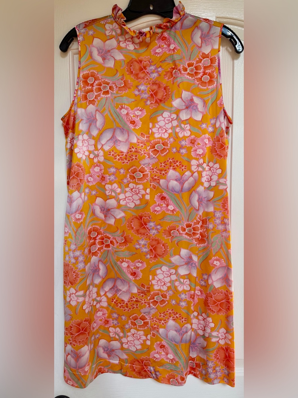Vintage Vanity Fair Nylon Floral House Dress Robe Lounge Snap Front USA Retro